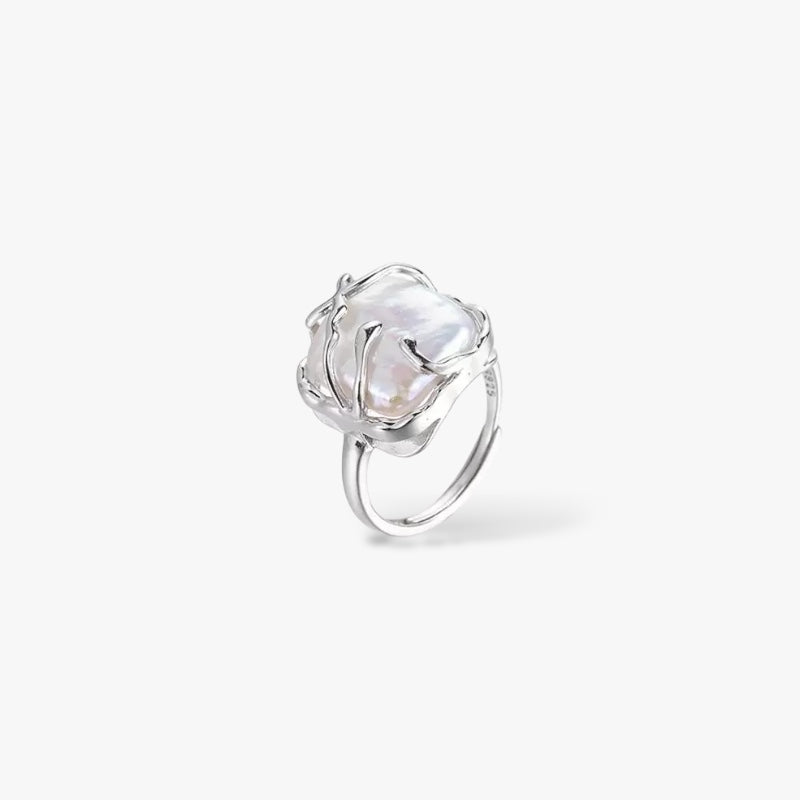Organic Sculptural Baroque Pearl Ring