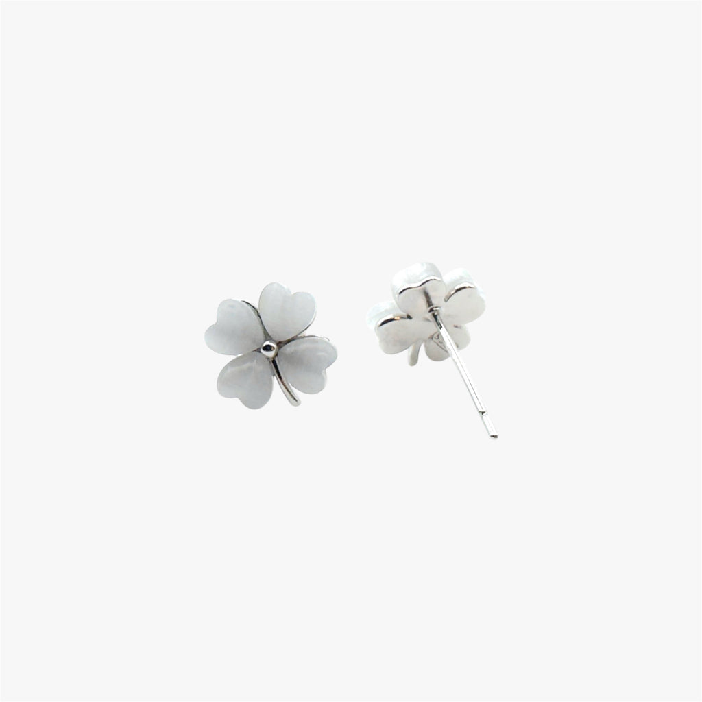 Cats Eye Clover Stud Earrings