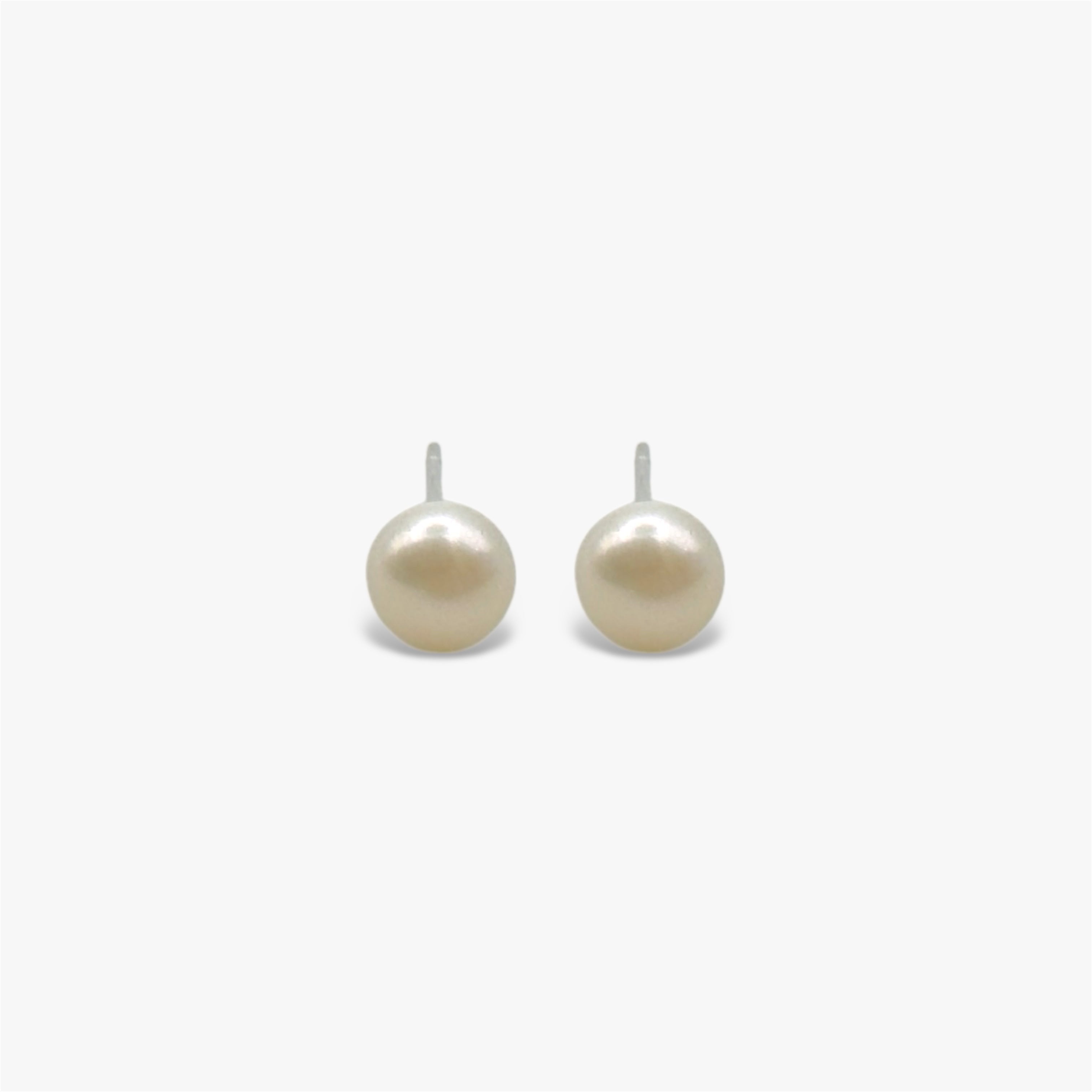 Classic freshwater pearl stud earrings in solid 925 sterling silver