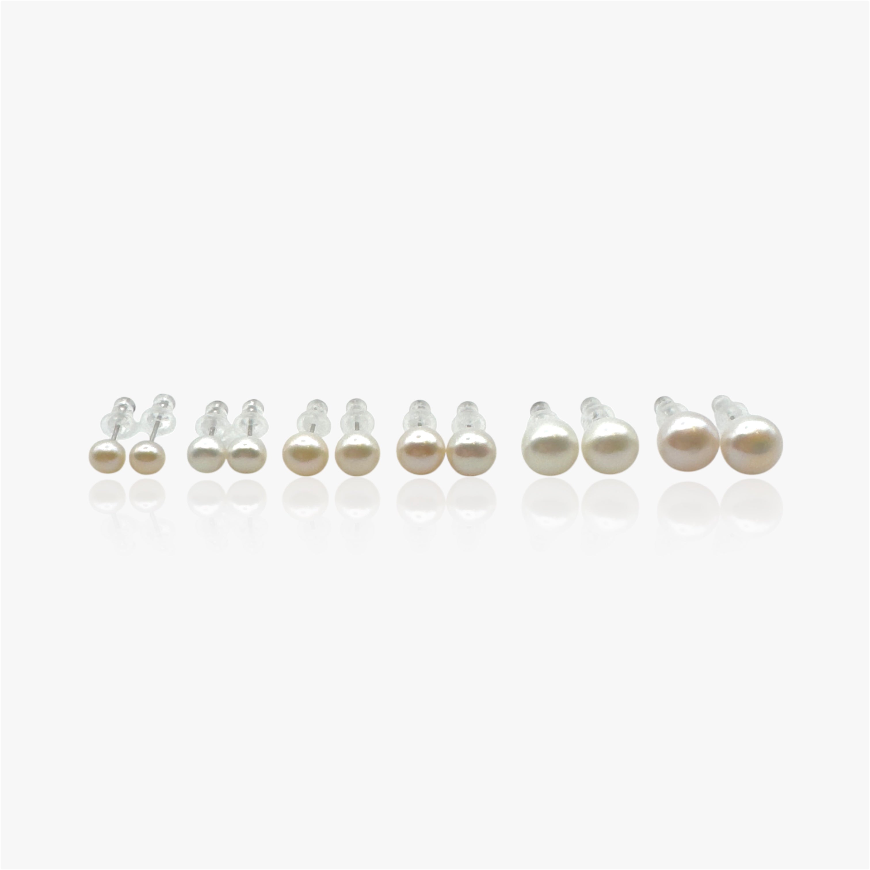 Freshwater pearl stud earrings available in Mini to Statement sizes